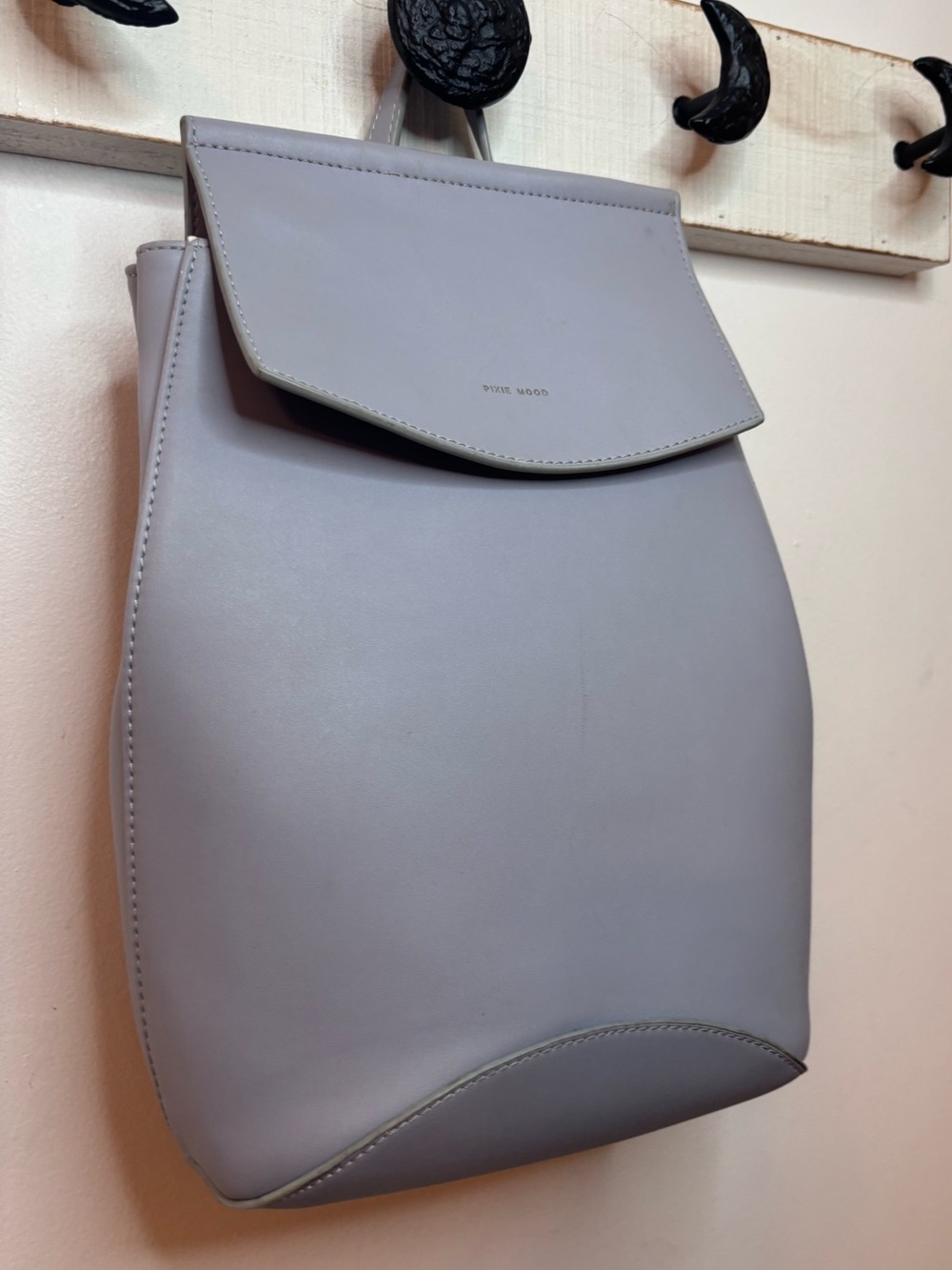 Pixie Mood Modern Grey Blue Vegan Backpack Purse